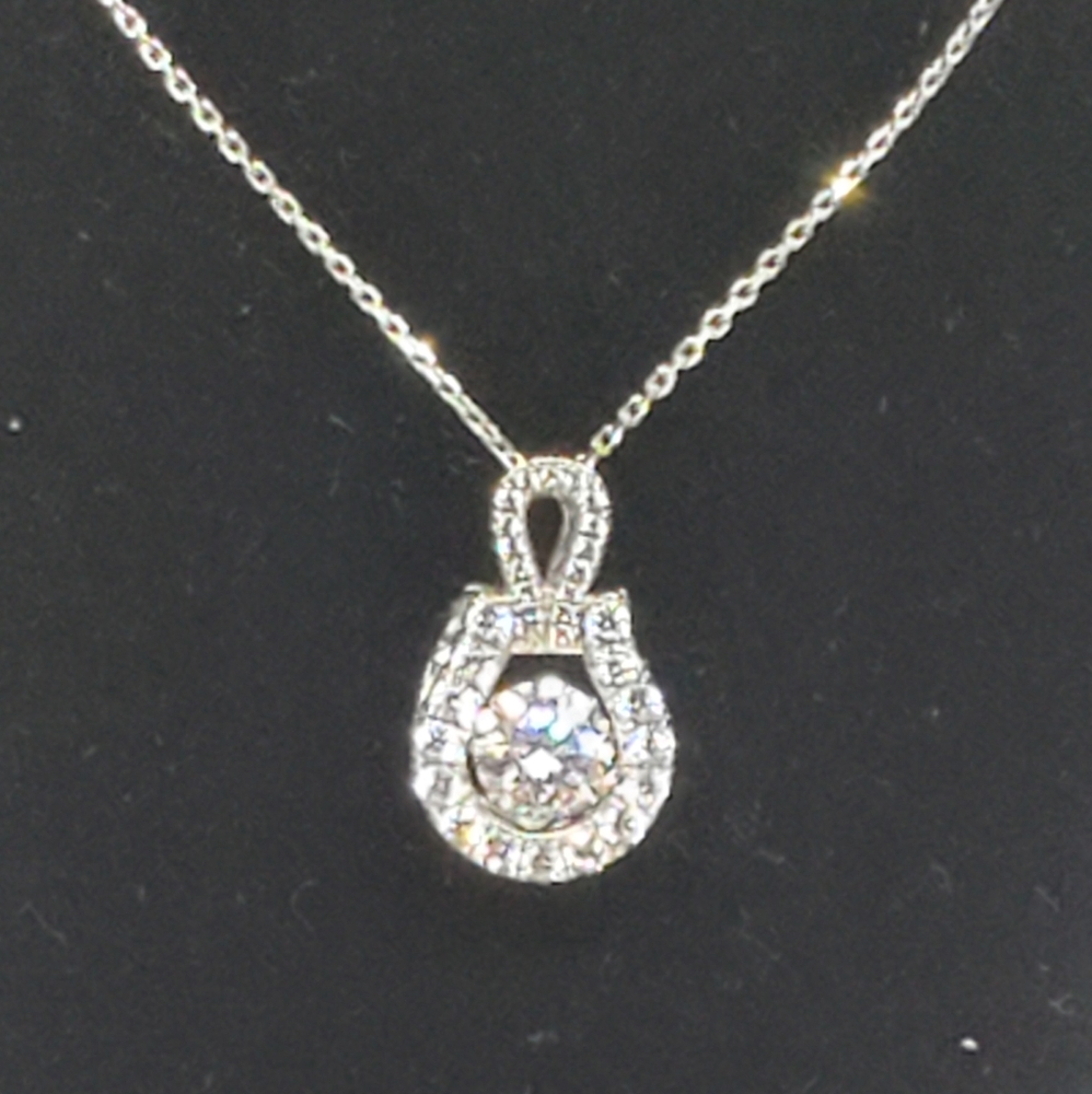 GORGEOUS *HOST PICK* SILVER "DANCING" GEM NECKLACE